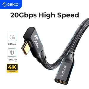 ORICO USB4.0 20Gbps 데이터 케이블 PD 100W 5A 고속 충전 C 타입 to 맥북 프로용 썬더볼트 3 8K 60Hz 2