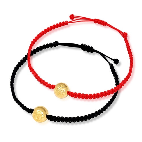 혼골드모아 골드모아 순금 만자옴자 매듭끈 불교 팔찌 3.75g