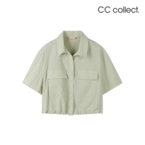 씨씨콜렉트 햄라인 스트링 크롭 셔츠 LN_E242PSC162
