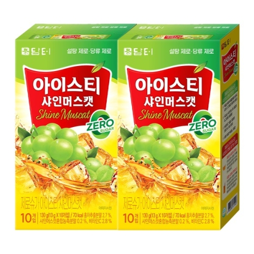담터  제로슈가 아이스티 샤인머스캣 10개입