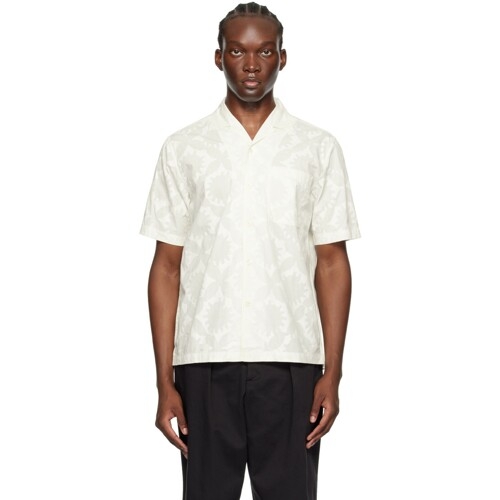 유니버셜 웍스 오프 화이트 미나리 셔츠 242674M192007