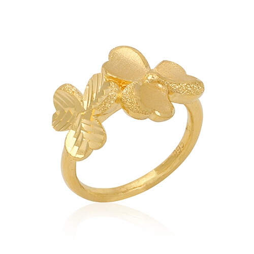 혼골드모아 골드모아 순금 샤인 클로버 콤비 반지 7.5g