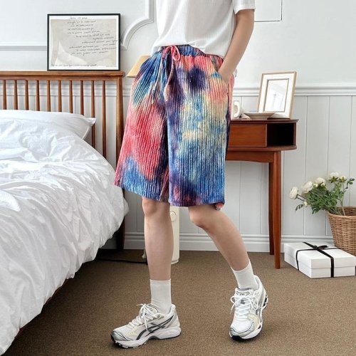 오로라 나염 그라데이션 주름통 반바지 USD-240565