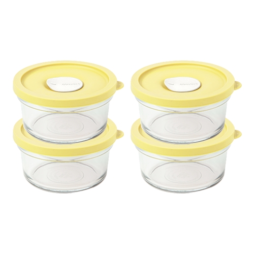 글라스락 렌지쿡 촉촉한 햇밥용기 원형 옐로우에디션 350ml