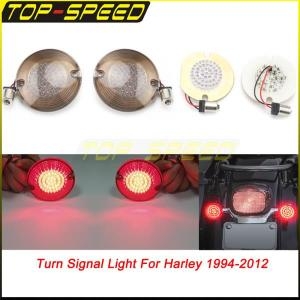 바이크  레드 턴 시그널 라이트 LED 3 1/4 인치 플랫 1156 할리 1994-2012 소프테일 로드 킹 글라이드 코