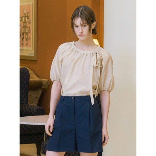 올리브데올리브 여성 스트링 넥 블라우스 OW4MB512