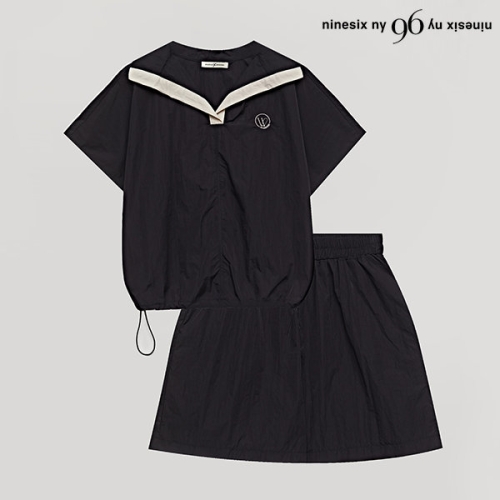 96NY 여성 밑단 스트링 자수 티셔츠 밴딩 팬츠 셋업 NO2OW046L0