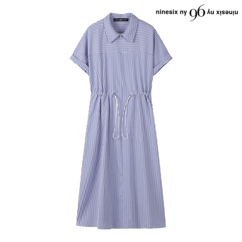 96NY 반집업 스트링 포켓 스트라이프 원피스 NO2OW033L0