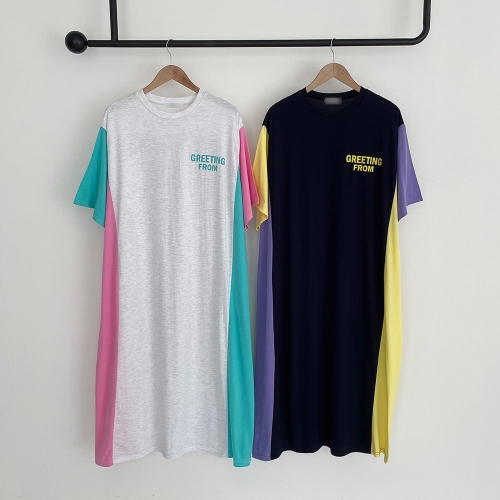 아이우먼 빅사이즈사랑해요 P470L405 헐리우드3단배색원피스 PO