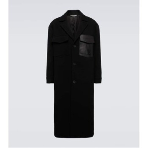 발렌티노 레더 트리밍 울 오버코트 P00734285