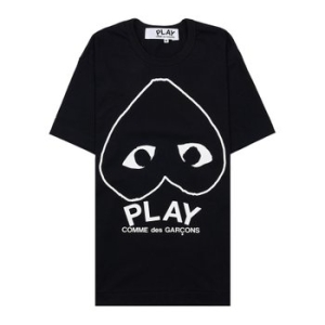꼼데가르송 남성 라인하트 업사이드다운 반팔 티셔 AZ T114 051 BLACK