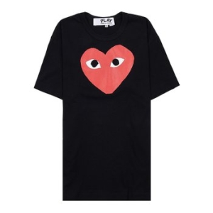 꼼데가르송 남성 하트 반팔 티셔츠 AZ T112 051 BLACK