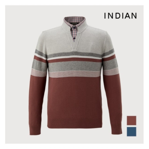 인디안 한기장 이중에리 니트--MITBPYS1111