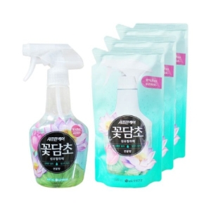 샤프란케어 꽃담초 섬유탈취제 연꽃향 400ml x 1개 + 리필 320ml x 3개