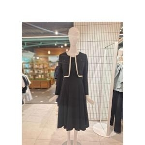 JJ지고트 국내 스퀘어넥 배색 플리츠 원피스 재킷 GP5A0OP641