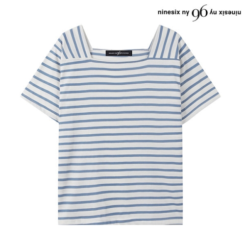 96NY 스퀘어넥 단가라 반팔 여성 티셔츠 NO2LW058L0