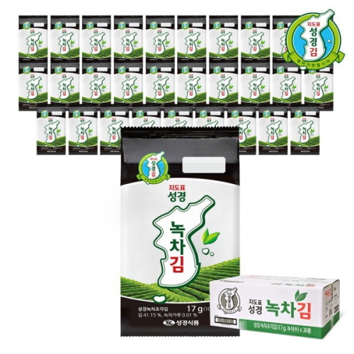 성경식품 지도표성경김 녹차 식탁김 17g