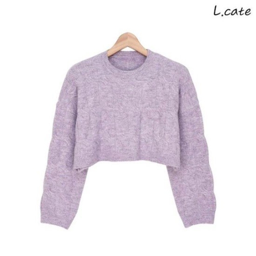 엘케이트 XBG21534 여자 니트 LBLT018 꽈배기 크롭 긴팔