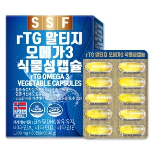 순수식품 rTG 알티지 오메가3 1000mg 60캡슐