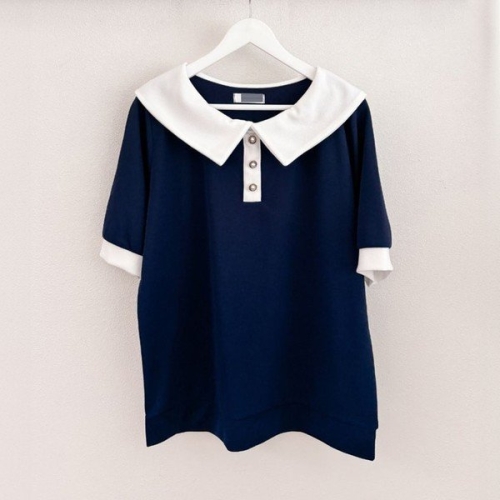 아이우먼 로다배색카라루즈반팔티 BSS154M405 빅사이즈