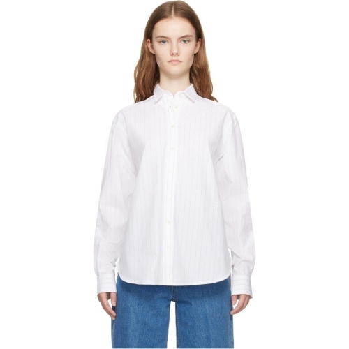 토템 화이트 핀스트라이프 셔츠 234-WRT810-FB0119 115 WHITE/OCHRE PINS