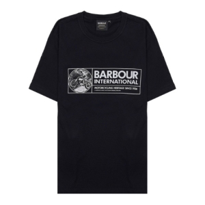 바버 MTS1243 BK31 남성 로고 프린트 코튼 티셔츠 80615644