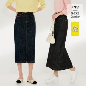 포레스트핏 2기장 논페이드 스판 생지 데님 스커트 S021401