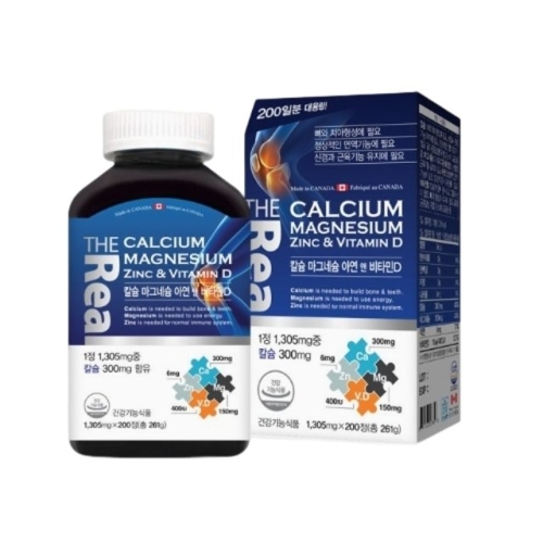 Naturalize Health Inc 더 리얼 칼슘 마그네슘 아연 앤 비타민D 200정