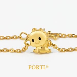 뽀르띠  용띠 안용 체인 돌팔찌 3.75g