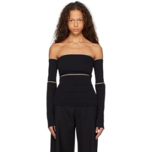 메종마르지엘라 MM6 블랙 오프숄더 블라우스 S62NH0027 S23127 900 Black