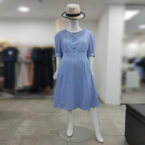 SI 세이브존04 라운드 원턱 버튼업 원피스 O3195470BL S15949076