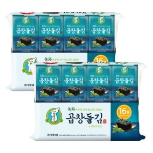 성경식품 지도표성경김 성경김본사 녹차곱창돌김 4g 16봉 2개 총32봉