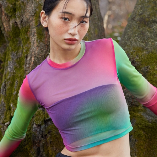 탑걸 TG MESH MIAMI PRINT CROP TOP_T316TP114