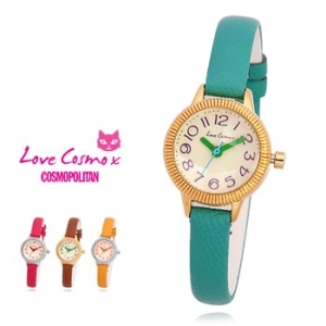 코스모폴리탄 LOVE COSMO X  한국 공식 본사  여성 가죽 시계 LX001L