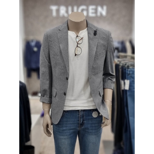 트루젠 멜란지 그레이 쿨맥스 여름 캐주얼 자켓EU5JKM001초경량 여름자켓