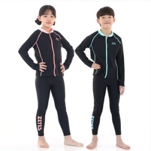 제테스 키즈 남여공용 집업 래쉬가드 + 9부 워터레깅스 세트 G_2i481