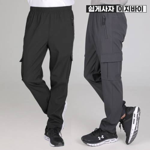 이지바이  애니타임 남성 봄 가을 카고 트레이닝 바지 등산복 체육복 밴딩 팬츠 GS31LP028M