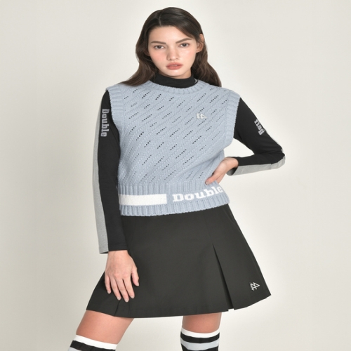 LF 더블플래그 여성 로고 포인트 피셔맨 조직 라운드 베스트 DWSW4D621B1