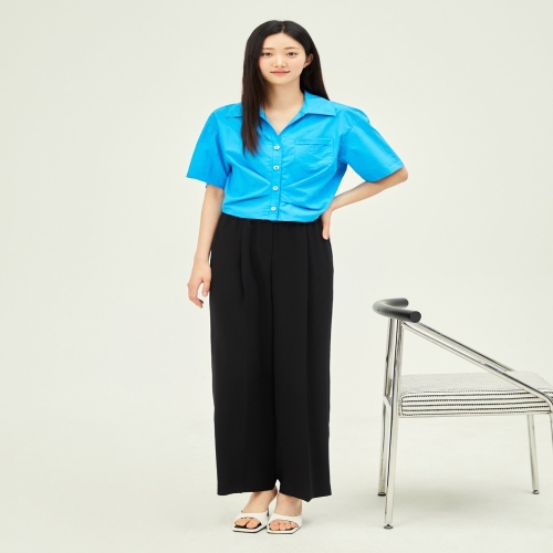 JJ지고트 코튼 턱 디테일 크롭 블라우스 GP6A0BLR81