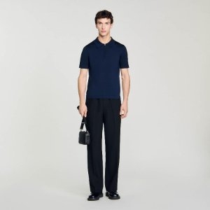 산드로 옴므 집업 니트 폴로 셔츠 SHPTR00344 44