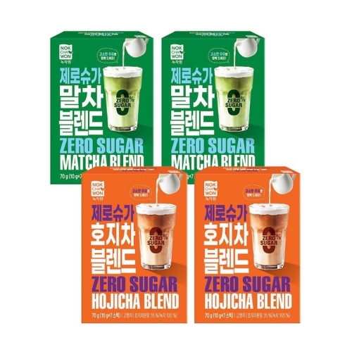녹차원  제로슈가 블렌드 4팩 세트 (말차x2개 + 호지차x2개)