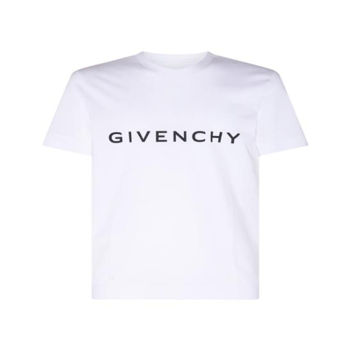 지방시 BM716G3YAC100 화이트 코튼 로고 티셔츠 B0481187504