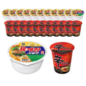 농심  신라면컵 65g x 12개 + 육개장 사발면 86g x 12개