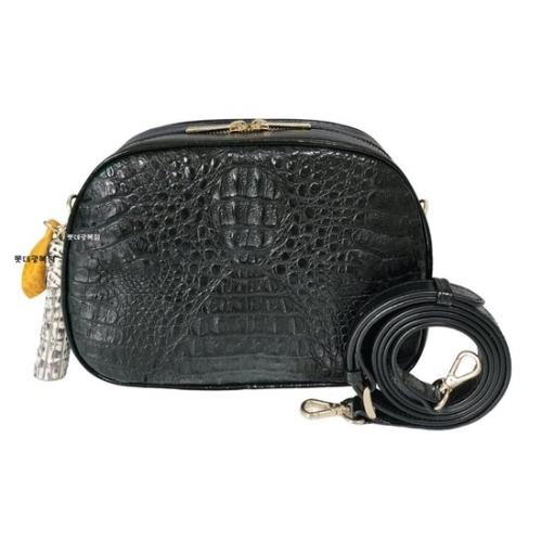 에스콰이어 카이만 악어 핸드백 블랙 크로스백 ECBSHB032BK