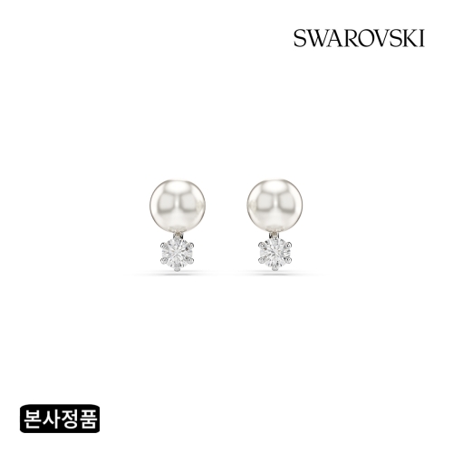 스와로브스키  Matrix 로듐 크리스털 펄 스터드 귀걸이 5694225