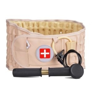 삼성물산 프리미엄 6xigouma 감압 허리 벨트 남녀 통증 완화 견인 장치 장착 크기 29-49인치 베이지