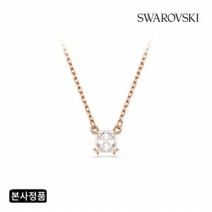 스와로브스키  여성 Stilla 스퀘어 컷 로즈골드 목걸이_5701904