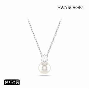 스와로브스키  여성 Matrix 로듐 크리스털 펄 목걸이_5693897