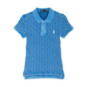 폴로랄프로렌 여성 포니 로고 자수 블루 반팔티 211943010 003