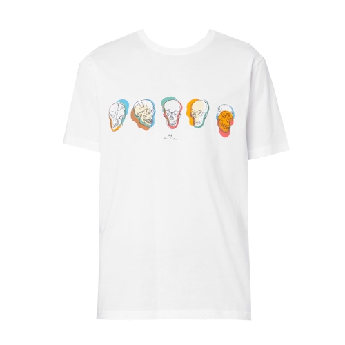 폴스미스 스컬 프린팅 티셔츠 화이트 M2R 011R KP3825 01